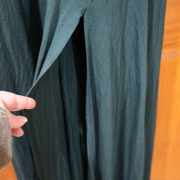 Lulu's Swept Away Forest Green Maxi Dress Knee High Slit Sexy Dress NWT Medium - Picture 14 of 14